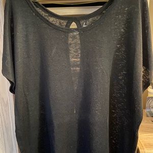 Lane Bryant burnout sweater short sleeve. Sexy double slit back